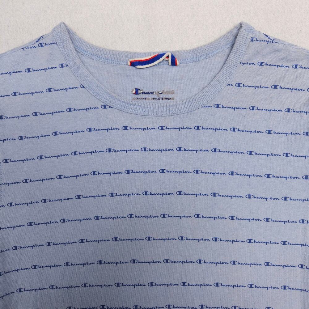 Champion Casual Short Sleeve Crew Neck T Shirt Mens Size Small S Blue